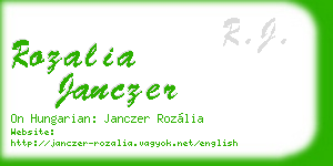 rozalia janczer business card